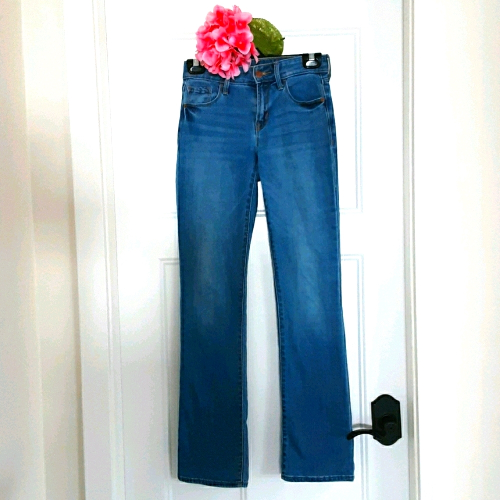 Old Navy: Mid-Rise Kicker Boot-Cut Jeans (sz 00) - Picture 1 of 7